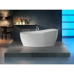 BAUHAUS Ottofond Freistehende Badewanne Domani 180 X 85 Cm, Sanitäracryl, Weiß