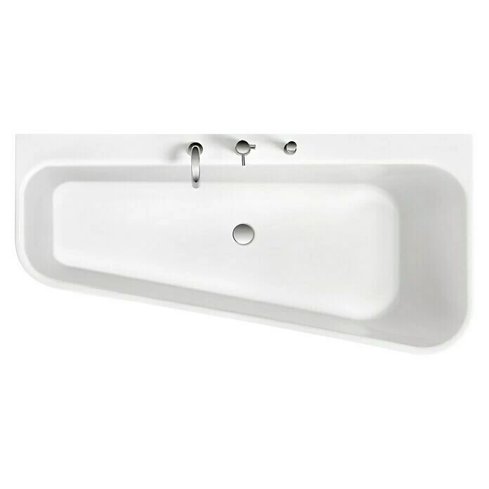 BAUHAUS Ottofond Badewanne Debby 155 X 75 Cm, Linksseitig, Mit Ab- & Überlaufgarnitur & Wannenrandarmatur, Sanitäracryl, Weiß – Bild 2