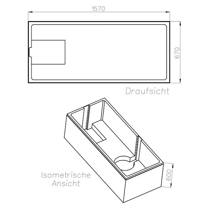 BAUHAUS Ottofond Badewannenträger Santos Passend Für: Badewanne Santos 160 X 70 Cm – Bild 2