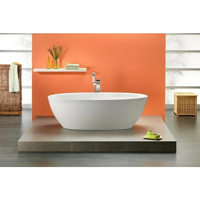 BAUHAUS Ottofond Freistehende Badewanne Jade 190 X 94 Cm, Sanitäracryl, Weiß – Bild 3