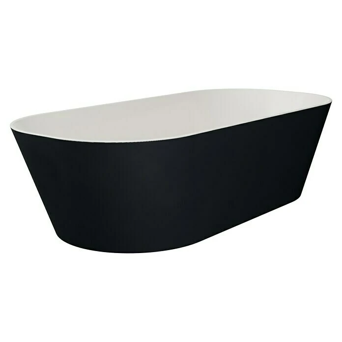 BAUHAUS Camargue Freistehende Badewanne Torino L X B: 170 X 80 Cm, 268 L, Sanitäracryl, Schwarz/Weiß – Bild 4