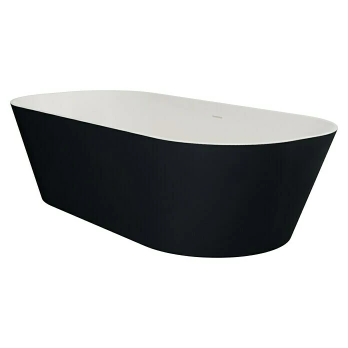 BAUHAUS Camargue Freistehende Badewanne Torino L X B: 170 X 80 Cm, 268 L, Sanitäracryl, Schwarz/Weiß – Bild 5