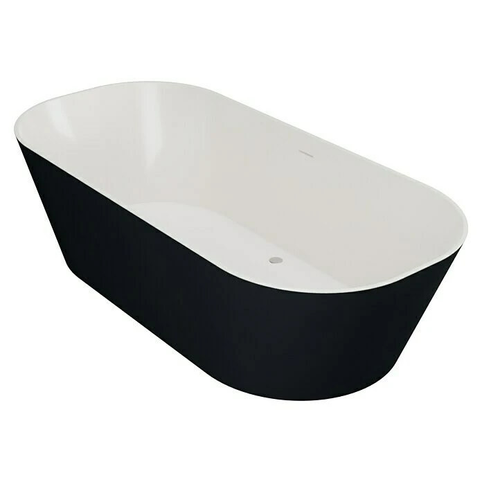 BAUHAUS Camargue Freistehende Badewanne Torino L X B: 170 X 80 Cm, 268 L, Sanitäracryl, Schwarz/Weiß – Bild 6