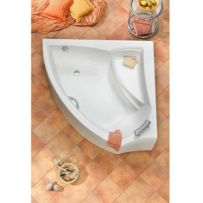 BAUHAUS Ottofond Eckbadewanne Santorin Rechtsseitig, 150 X 150 Cm, Sanitäracryl, Weiß
