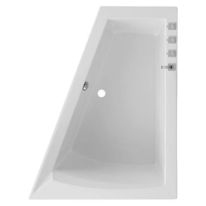 BAUHAUS Ottofond Badewanne Cebu 2 A Rechtsseitig, 175 X 135/70 X 50 Cm, Sanitäracryl, Weiß – Bild 2