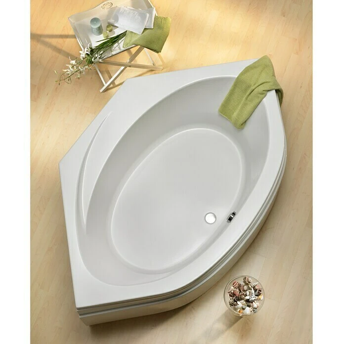 BAUHAUS Ottofond Eckbadewanne Almeria 150 X 150 Cm, Sanitäracryl, Weiß