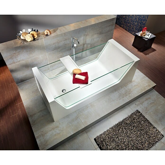 BAUHAUS Ottofond Freistehende Badewanne Optic 181 X 81 Cm, Mineralguss, Weiß – Bild 5