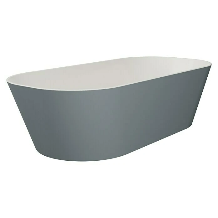 BAUHAUS Camargue Freistehende Badewanne Torino L X B: 170 X 80 Cm, 268 L, Sanitäracryl, Platingrau/Weiß – Bild 2