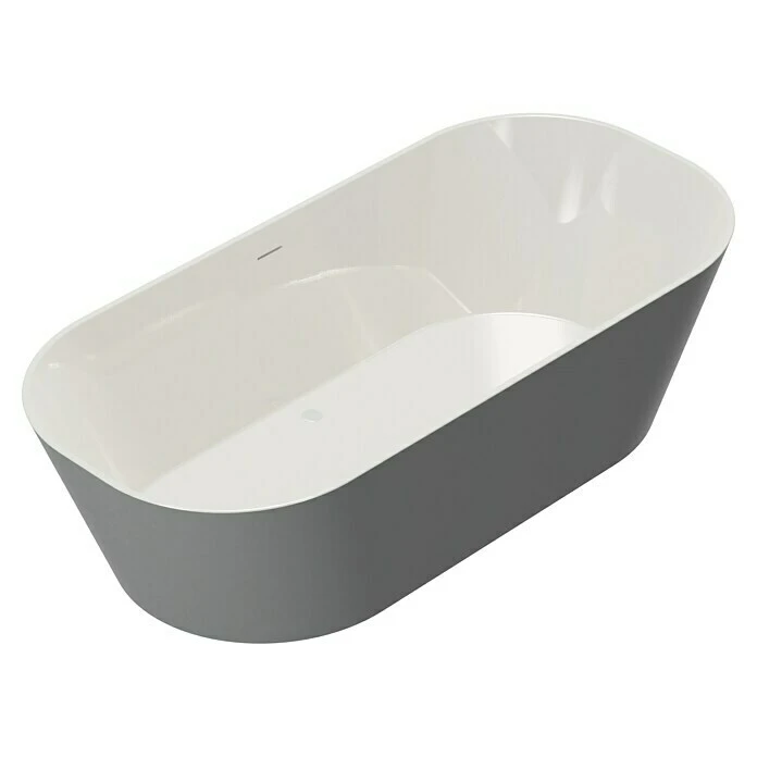 BAUHAUS Camargue Freistehende Badewanne Torino L X B: 170 X 80 Cm, 268 L, Sanitäracryl, Platingrau/Weiß – Bild 4