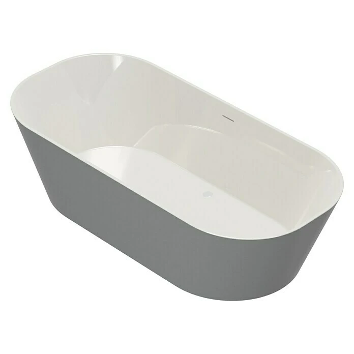 BAUHAUS Camargue Freistehende Badewanne Torino L X B: 170 X 80 Cm, 268 L, Sanitäracryl, Aluminium/Weiß – Bild 4