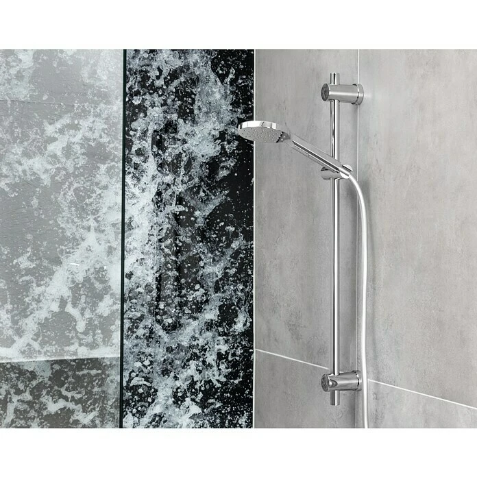 BAUHAUS Camargue Brausegarnitur Selfoss Art Strahl: Kraftvoller Duschregen, Sanfter Duschregen Mit Nebenregen, Sanfter Duschregen Mit Luftumsprudeltem Duschregen, Chrom – Bild 2
