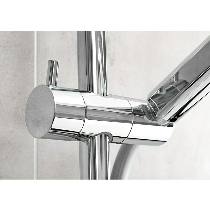 BAUHAUS Camargue Brausegarnitur Selfoss Art Strahl: Kraftvoller Duschregen, Sanfter Duschregen Mit Nebenregen, Sanfter Duschregen Mit Luftumsprudeltem Duschregen, Chrom – Bild 5