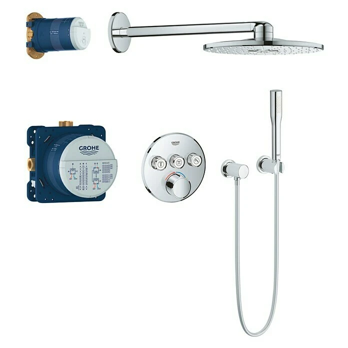 BAUHAUS Grohe SmartControl Überkopfbrausen-Set Chrom, Rund, Metall, Anzahl Funktionen: 2
