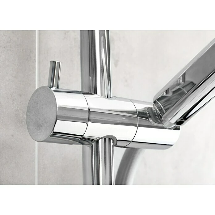 BAUHAUS Camargue Brausegarnitur Kjos Art Strahl: Kraftvoller Duschregen, Sanfter Duschregen Mit Luftsprudeltem Duschregen, Massagestrahl, Chrom – Bild 6