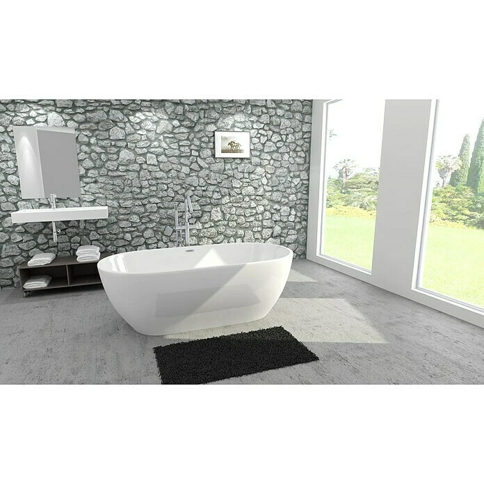BAUHAUS Camargue Freistehende Badewanne Trento L X B: 170 X 80 Cm, 314 L, Sanitäracryl, Weiß – Bild 3