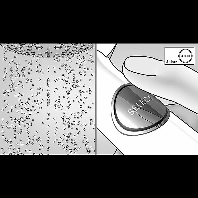 BAUHAUS Hansgrohe Brausegarnitur My Select S Vario Lochabstand: 40 Cm - 61 Cm, Art Strahl: SoftRain, IntenseRain, Turbostrahl, Chrom – Bild 4