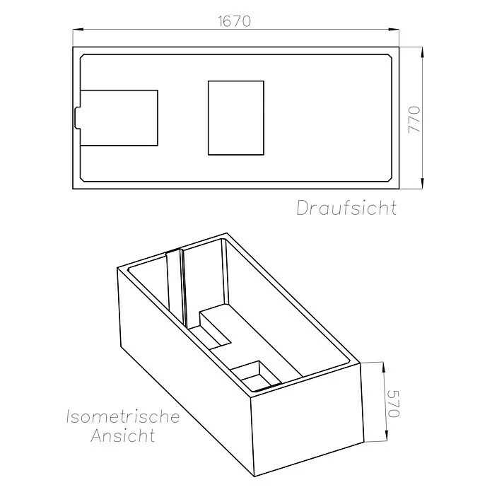 BAUHAUS Ottofond Wannenträger Domingo Passend Für: Badewanne Domingo 170 X 80 Cm – Bild 2