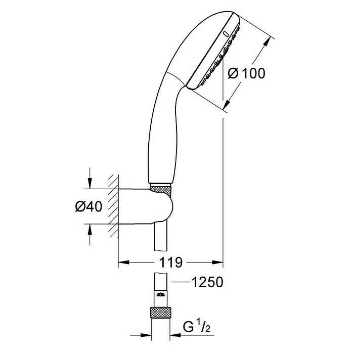 BAUHAUS Grohe Tempesta 100 Brause-Set Anzahl Funktionen: 2, Chrom – Bild 2