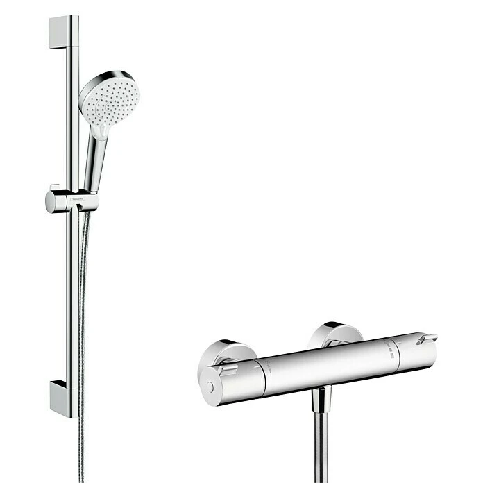 BAUHAUS Hansgrohe Crometta Brause-Set Vario/Ecostat 1001 SL Lochabstand: 62,5 Cm, Chrom