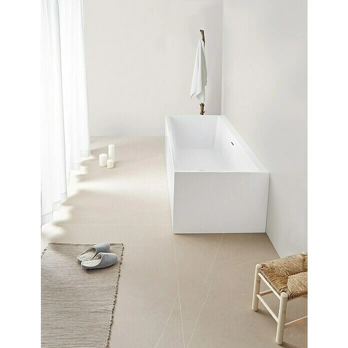 BAUHAUS Camargue Freistehende Badewanne Torino Cube L X B: 180 X 80 Cm, Sanitäracryl, Weiß – Bild 2