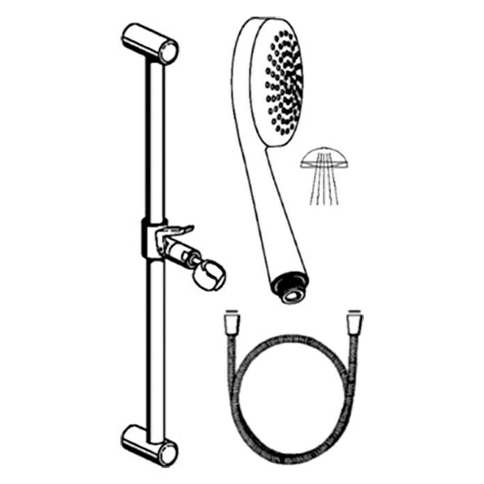 BAUHAUS Hansa Medijet Brausegarnitur Lochabstand: 91,5 Cm, Art Strahl: Weicher Duschstrahl, Chrom – Bild 2