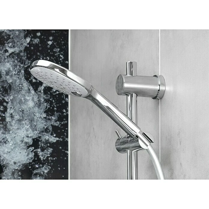 BAUHAUS Camargue Brausegarnitur Gratl Art Strahl: Kraftvoller Duschregen, Massageregen, Sanfter Duschregen Mit Luftumsprudeltem Duschregen, Chrom – Bild 4