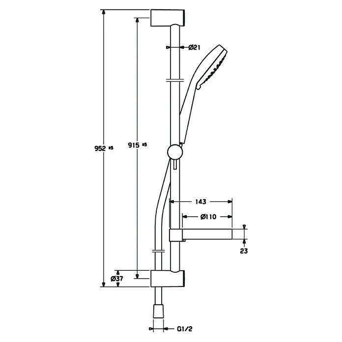 BAUHAUS Hansa Viva Brausegarnitur Art Strahl: Rain, IntenseRain, Pulse Spray, Chrom – Bild 2