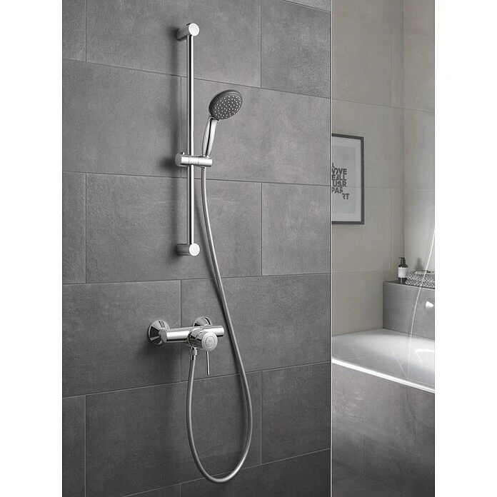 BAUHAUS Grohe Brausegarnitur Lochabstand: 47 Cm - 62 Cm, Art Strahl: Rainstrahl, Jetstrahl, Chrom, Anzahl Strahlarten: 2 Stk. – Bild 2