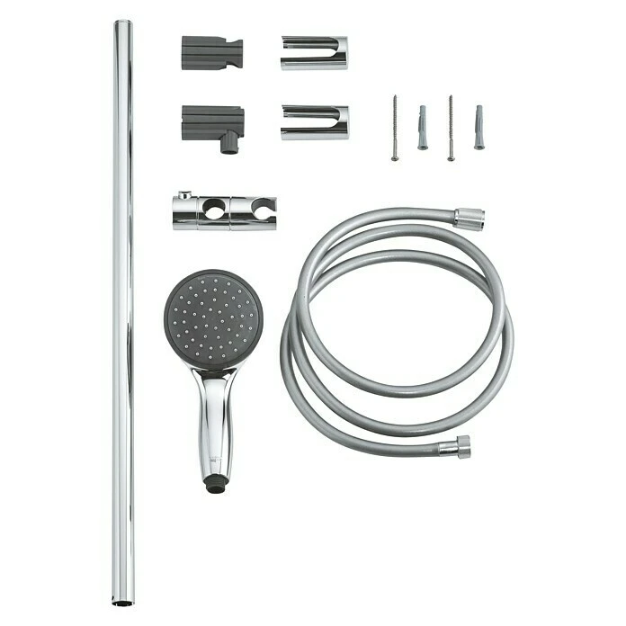 BAUHAUS Grohe Brausegarnitur Lochabstand: 47 Cm - 62 Cm, Art Strahl: Rainstrahl, Jetstrahl, Chrom, Anzahl Strahlarten: 2 Stk. – Bild 4