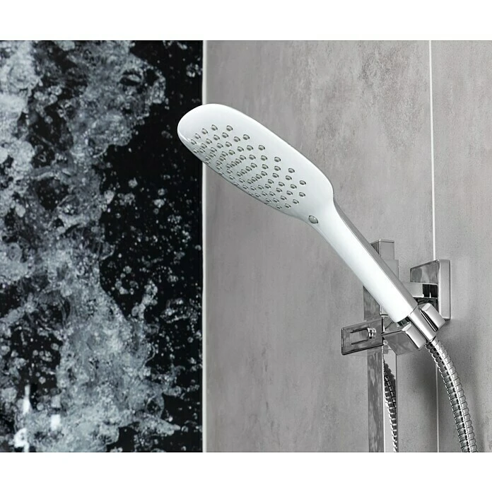 BAUHAUS Mixomat Brausegarnitur Gulfoss Art Strahl: Sanfter Duschregen, Chrom/Weiß – Bild 5