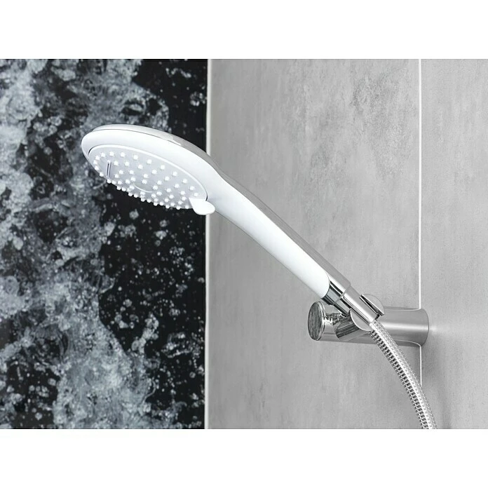 BAUHAUS Mixomat Brause-Set Langfoss Chrom/Weiß – Bild 2