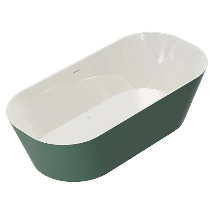 BAUHAUS Camargue Freistehende Badewanne Torino L X B: 170 X 80 Cm, 268 L, Sanitäracryl, Grün/Weiß – Bild 4