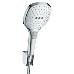 BAUHAUS Hansgrohe Brause-Set Raindance Select E 120 Anzahl Strahlarten: 3, Durchmesser Handbrause: 12 Cm, Weiß/Chrom, Länge Brauseschlauch: 160 Cm