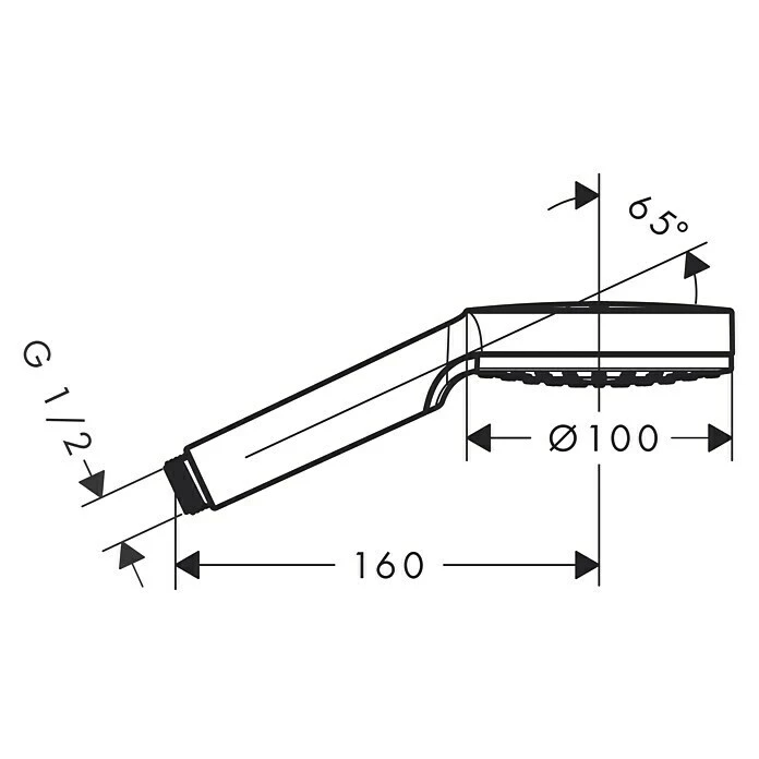 BAUHAUS Hansgrohe Crometta Handbrause 1 Jet Anzahl Funktionen: 1, Durchmesser: 10 Cm, Chrom – Bild 2